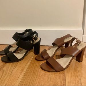 Cole Haan Black & Brown Summer Heels - 7.5